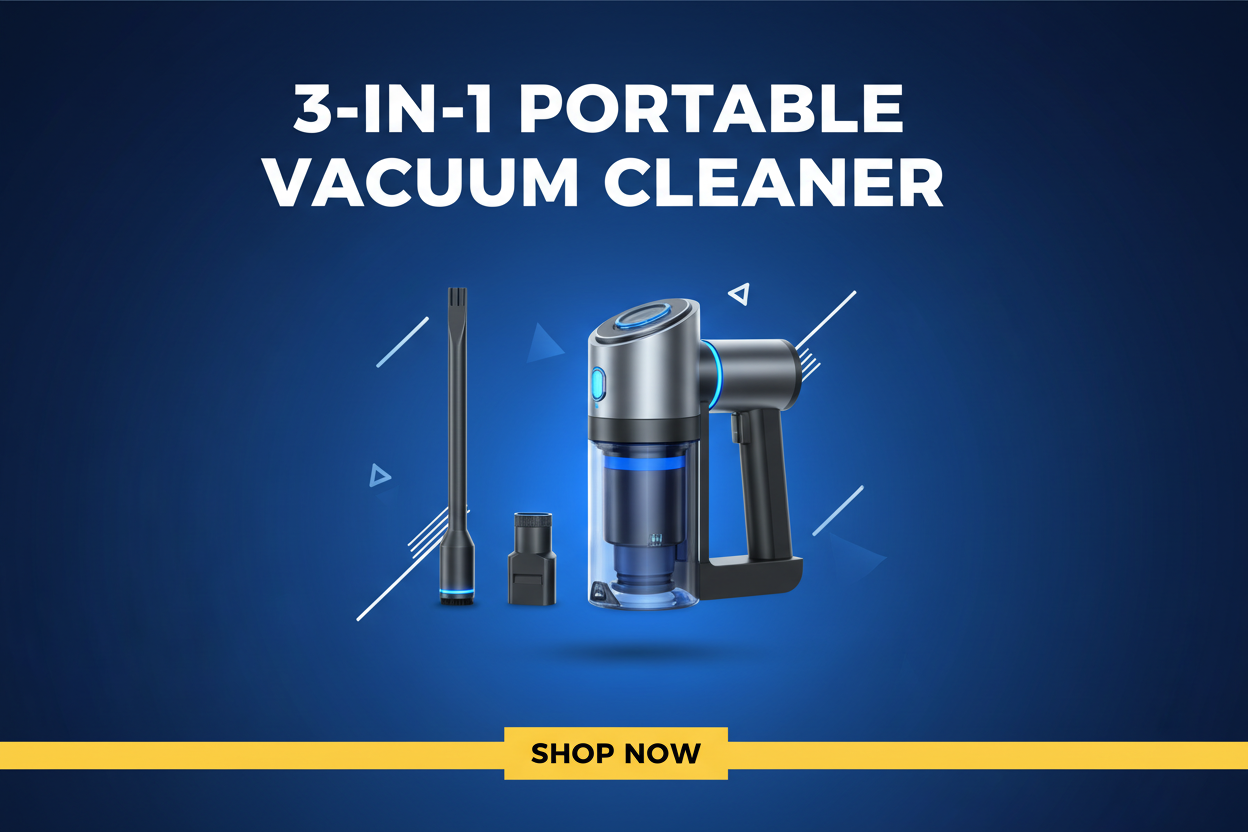 🧹 3-in-1 Portable Vacuum Cleaner