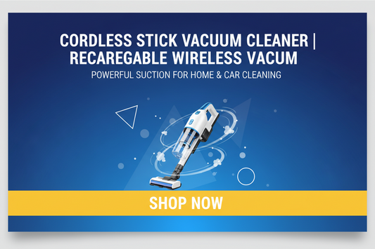 Cordless Stick Vacuum Cleaner | Rechargeable Wireless Vacuum | Powerful Suction for Home & Car Cleaning