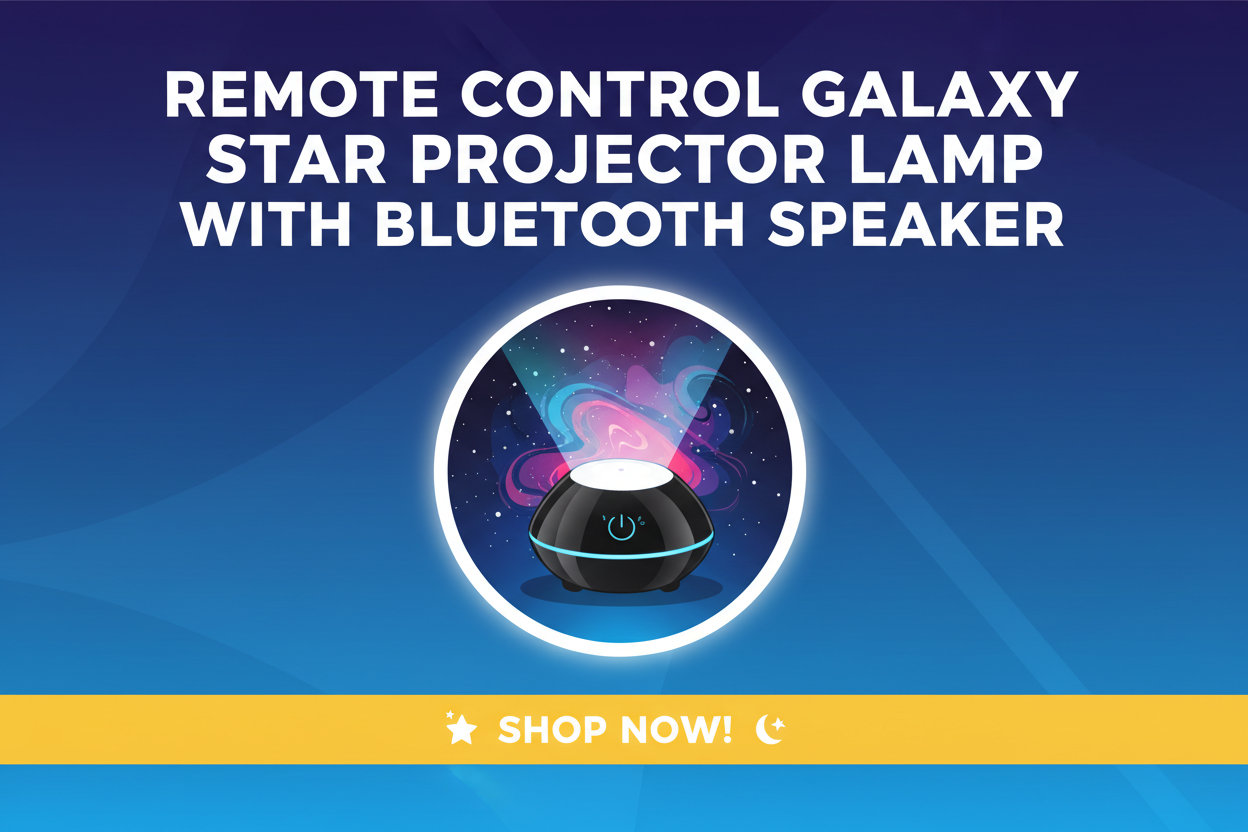 🌌 Remote Control Galaxy Star Projector Lamp with Bluetooth Speaker